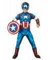Disfraz De Lujo Oficial De Capitán América Para Niños Marvel Superhéroe