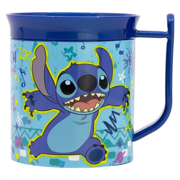 TAZA MICRO DE FÁCIL SUJECIÓN DE 400 ML CON DIBUJO DE PUNTADAS