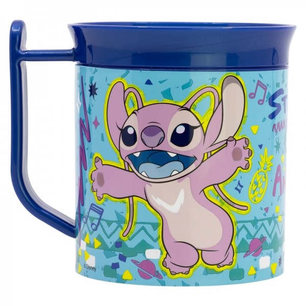TAZA MICRO DE FÁCIL SUJECIÓN DE 400 ML CON DIBUJO DE PUNTADAS