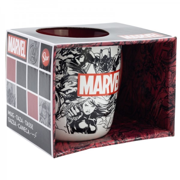 TAZA ELITE DE CERÁMICA DE 13 OZ EN CAJA DE REGALO CON DISEÑO MARVEL