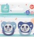 SET 2 CHUPETES ORTODONCIA BEBÉ SILICONA +6 M CON FUNDA MICKEY MOUSE LLENO DE SONRISAS