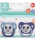SET 2 CHUPETES ORTODONCIA BEBÉ SILICONA 0-6 M CON FUNDA MICKEY MOUSE LLENO DE SONRISAS