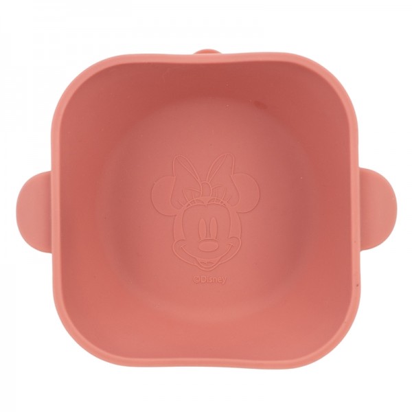 SISTEMA DE SUCCIÓN DE CUENCO DE SILICONA CUADRADO PARA NIÑOS DE MINNIE MOUSE
