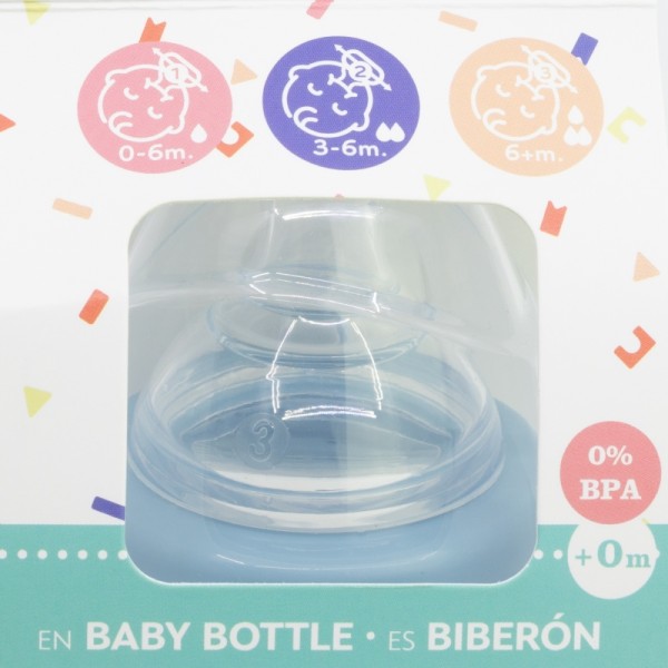 BIBERÓN PARA BEBÉ DE 12 OZ CON CUELLO ANCHO Y TETIN DE SILICONA CON 3 POSICIONES, MICKEY MOUSE, LLENO DE SONRISAS
