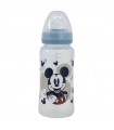 BIBERÓN PARA BEBÉ DE 12 OZ CON CUELLO ANCHO Y TETIN DE SILICONA CON 3 POSICIONES, MICKEY MOUSE, LLENO DE SONRISAS