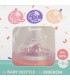 BIBERÓN PARA BEBÉ DE 12 OZ CON CUELLO ANCHO Y TETIN DE SILICONA, 3 POSICIONES, CORAZÓN DE MINNIE MOUSE, LLENO