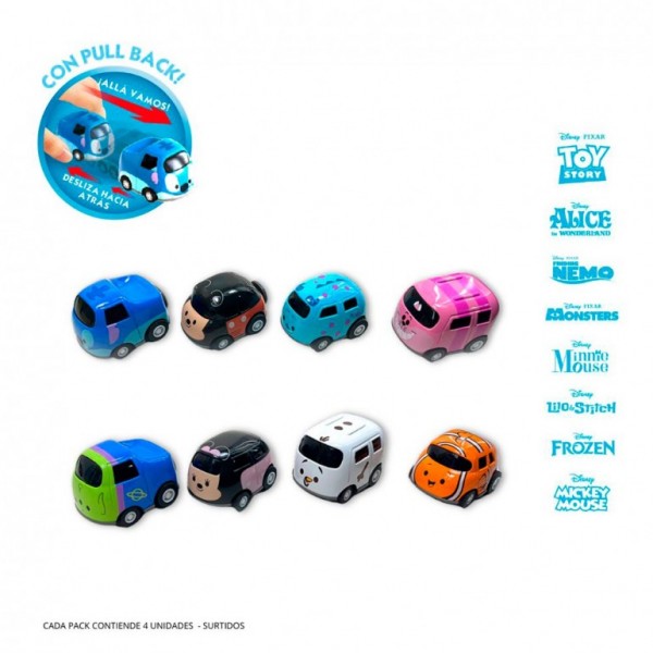 PACK DE 4 MINI CUTES CARS DISNEY