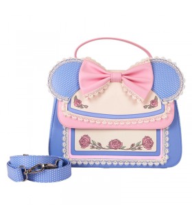 Bolso bandolera Minnie Mouse orejas y lazo y estampado de flores