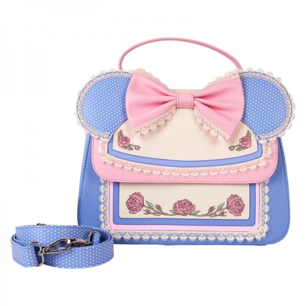 Bolso bandolera Minnie Mouse orejas y lazo y estampado de flores