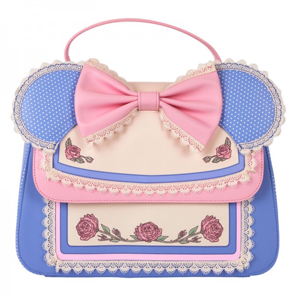 Bolso bandolera Minnie Mouse orejas y lazo y estampado de flores