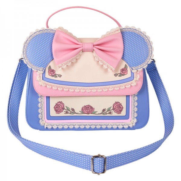 Bolso bandolera Minnie Mouse orejas y lazo y estampado de flores