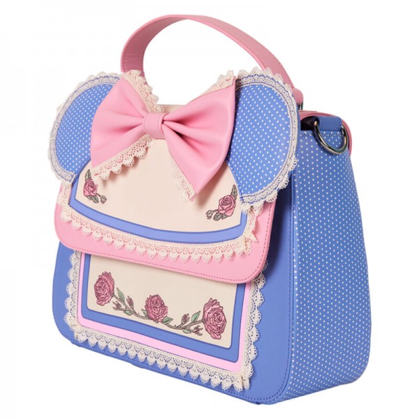 Bolso bandolera Minnie Mouse orejas y lazo y estampado de flores