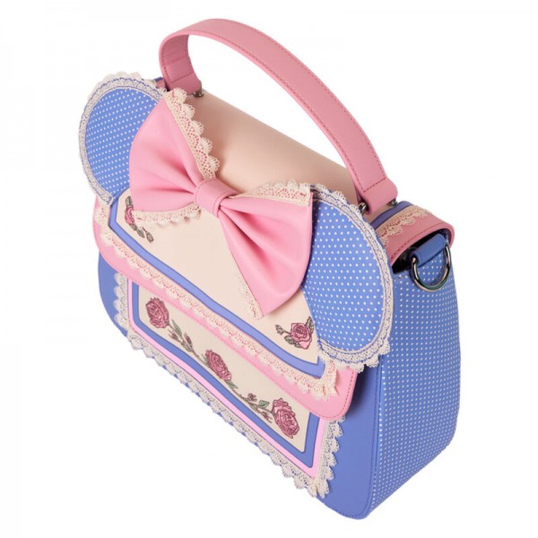 Bolso bandolera Minnie Mouse orejas y lazo y estampado de flores