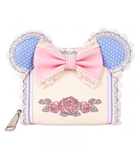 Cartera con cierre de cremallera orejas de Minnie Mouse y estampado de flores