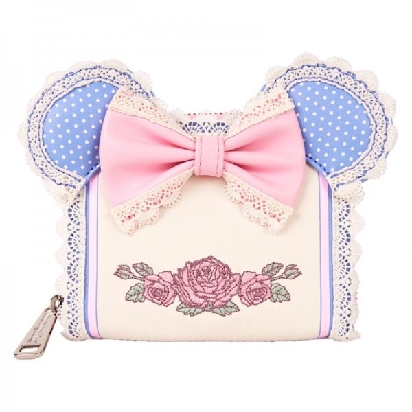 Cartera con cierre de cremallera orejas de Minnie Mouse y estampado de flores