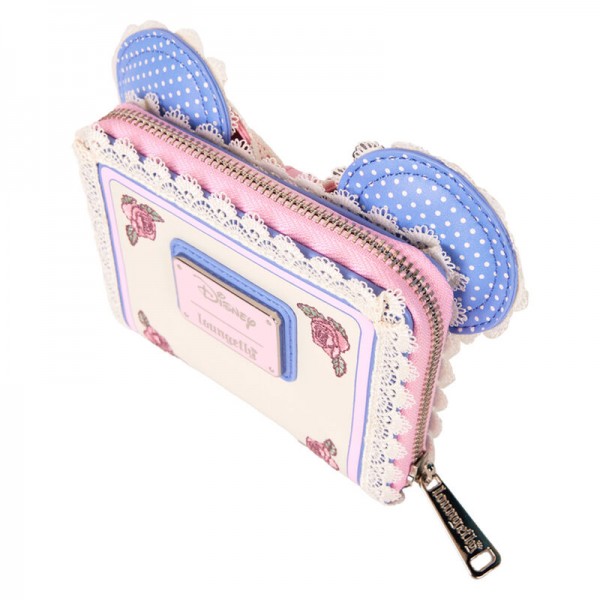 Cartera con cierre de cremallera orejas de Minnie Mouse y estampado de flores