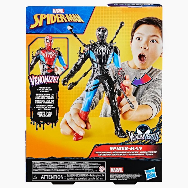 Marvel Spider-Man, VenomVersus Spider-Man Transformación líquida, Figura de acción con Accesorios