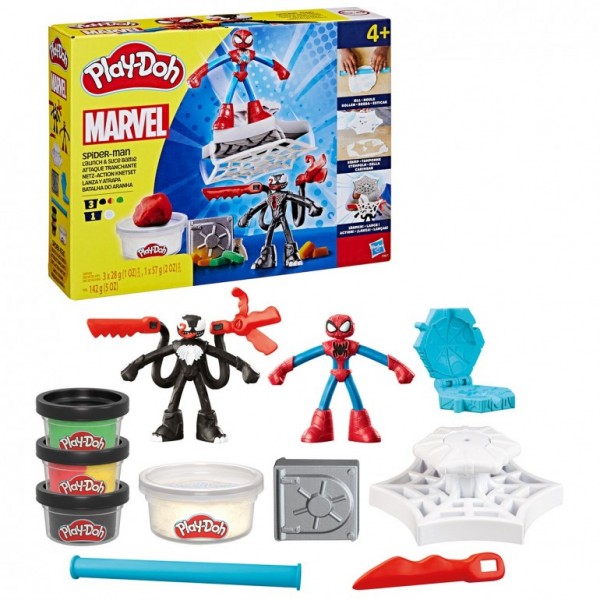 PLAY-DOH SPIDER-MAN LANZA Y ATRAPA MARVEL