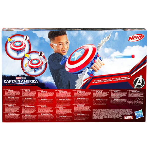 Marvel Capitán América Escudo Lanza dardos Nerf