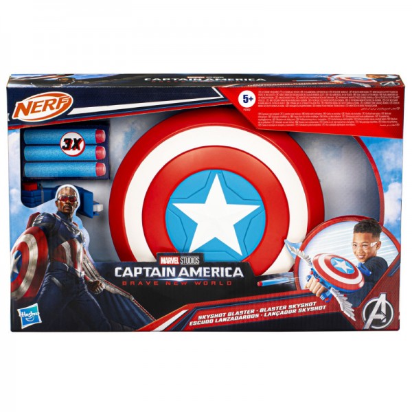 Marvel Capitán América Escudo Lanza dardos Nerf