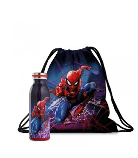 Set botella térmica +bolsa ajustable Spider-Man