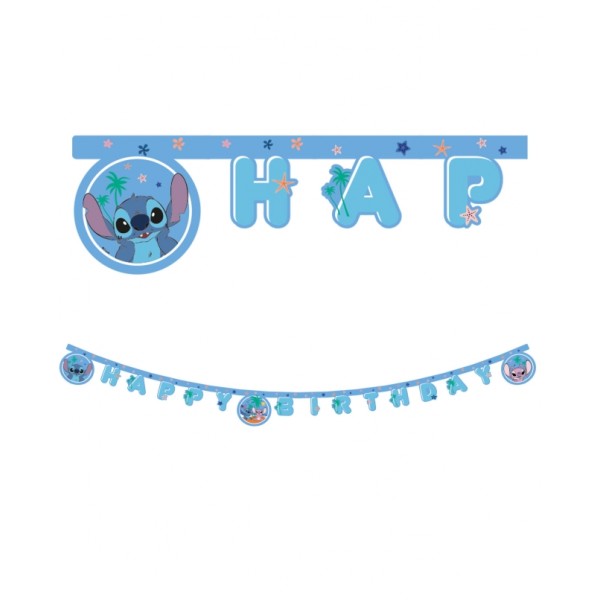 Guirnalda Happy Bday Stitch Y Angel
