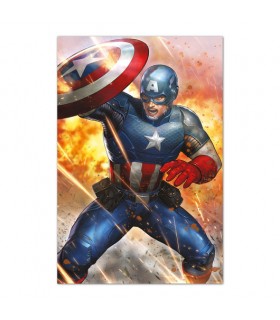 Poster Capitan America Bajo Fuego Enemigo Marvel Comics