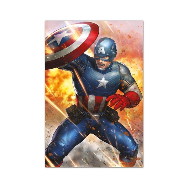 Poster Capitan America Bajo Fuego Enemigo Marvel Comics