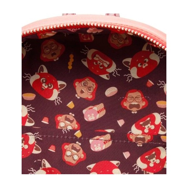 Mini mochila Turning Red Panda tacto de peluche y cola 3D