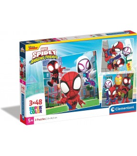 Puzzle Clementoni Spidey and Amazing Friends 3 x 48 Piezas