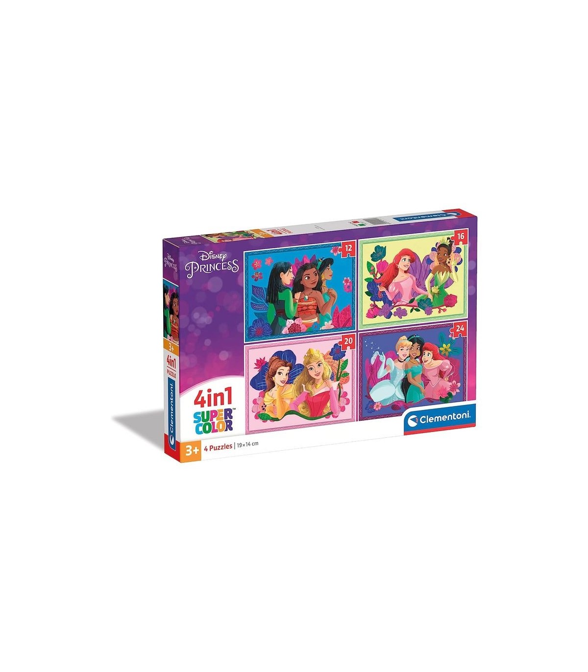 Puzzle infantil progresivo 4 en 1 imágenes de las princesas disne