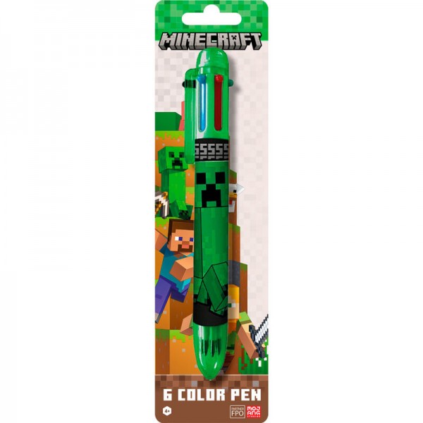 Bolígrafo 6 colores Minecraft
