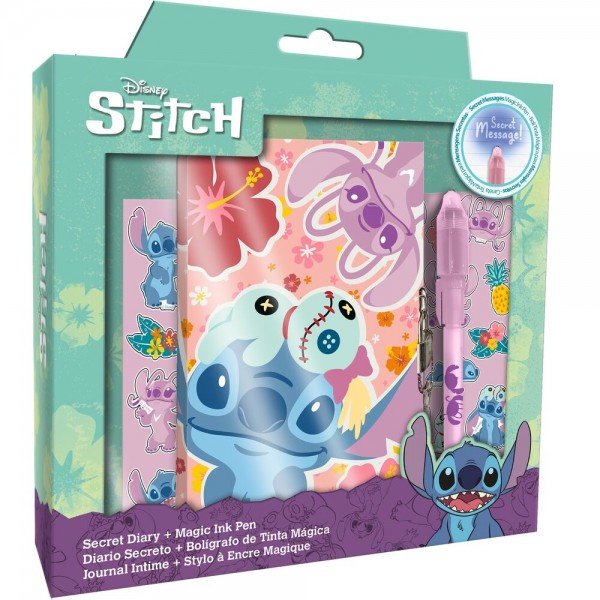 Diario + Bolígrafo mágico Stitch Disney