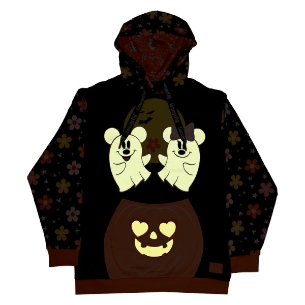Sudadera unisex con capucha Mickey & Minnie Mouse fantasma