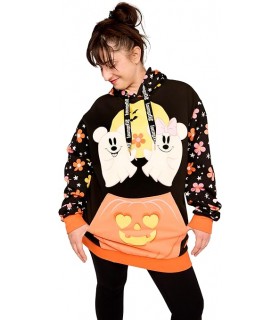 Sudadera unisex con capucha Mickey & Minnie Mouse fantasma