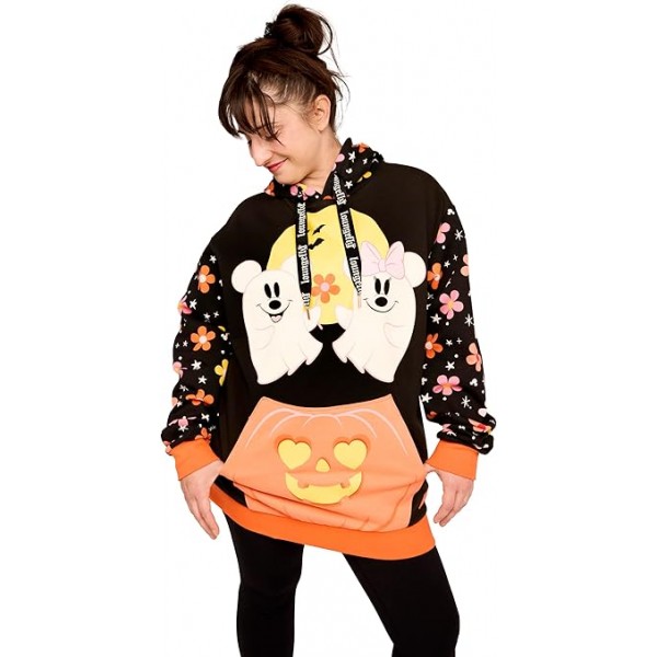 Sudadera unisex con capucha Mickey & Minnie Mouse fantasma