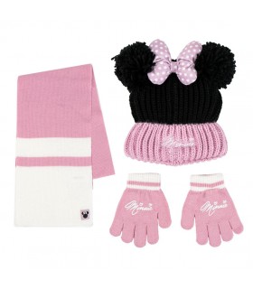 CONJUNTO 3 PIEZAS BUFANDA MINNIE