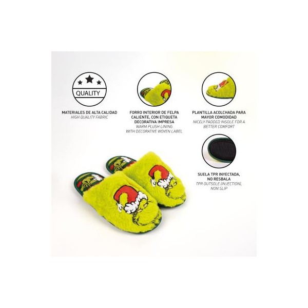 Zapatillas de casa abiertas The Grinch