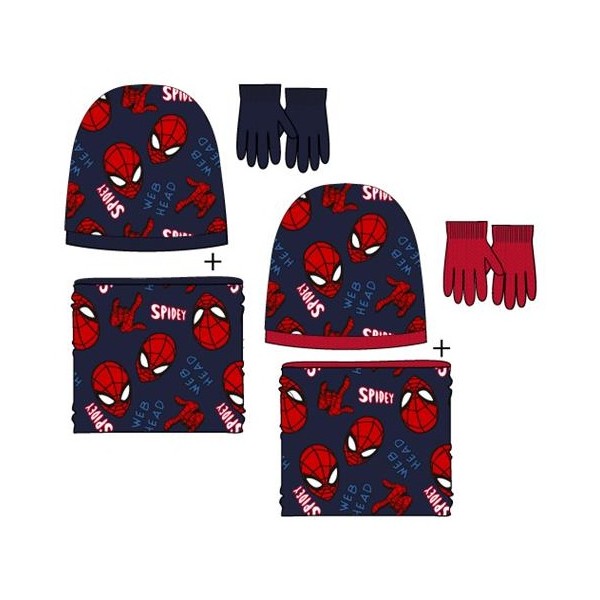 Set Infantil Gorro+Braga+Guantes Spiderman