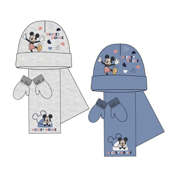 Set Bebé Gorro+Braga+Guantes Mickey