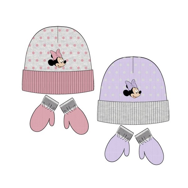 Set Bebé Gorro+Guantes Minnie
