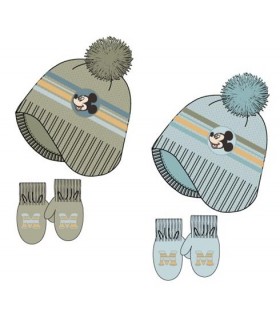 Set Bebé Gorro+Guantes Mickey