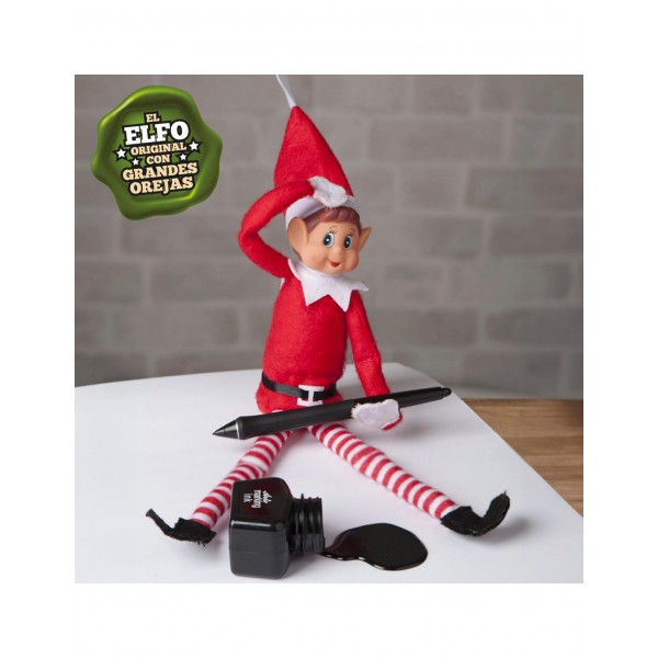 Elves Behavin´ Badly- Elf Papá Noel Elfo de Vinilo Suave de Pierna Larga con Sombrero y Etiqueta