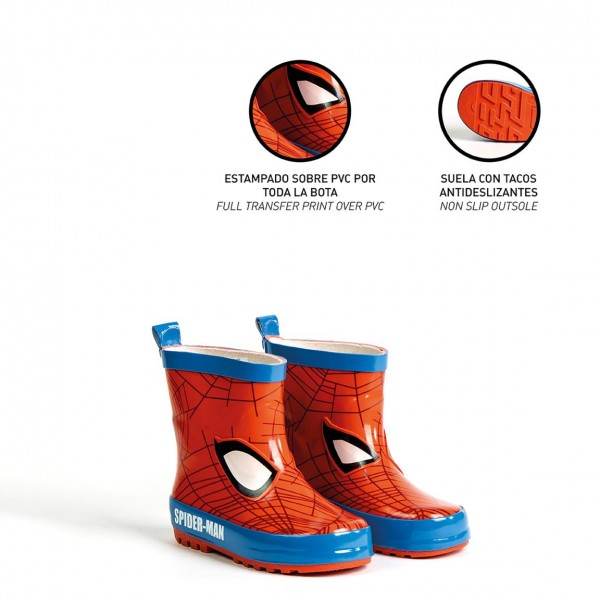 Botas Lluvia Goma Spiderman