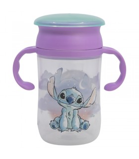 Vaso infantil de entrenamiento con tapa 395 ml de Stitch