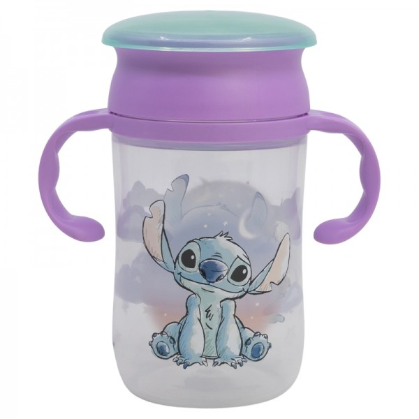 Vaso infantil de entrenamiento con tapa 395 ml de Stitch