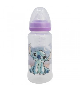 Biberón con tetina redonda de silicona 3 posiciones con asas de 360 ml de Stitch