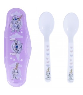 Set de 2 cucharas para bebé en estuche de Stitch