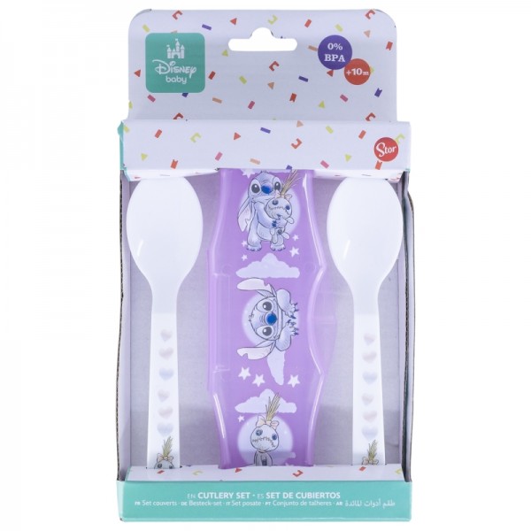 Set de 2 cucharas para bebé en estuche de Stitch
