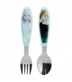 Set de 2 cubiertos infantiles de acero inoxidable compuesto de tenedor y cuchara de Frozen